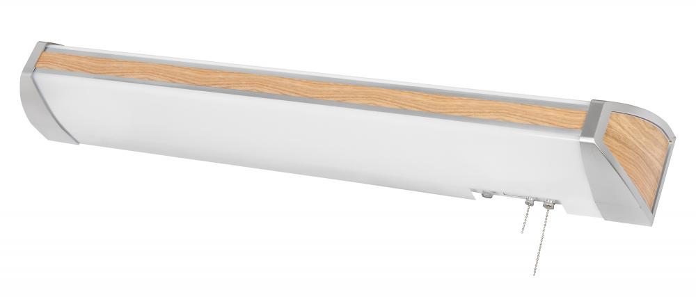 AFX Lighting IDB332E8LK White Frosted Acrylic Overbed Light Fixture with Light Oak Accents