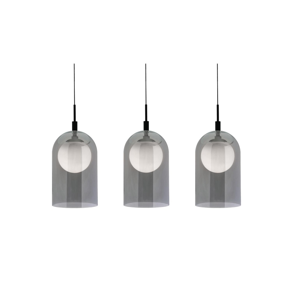 Kiran 3 Light Linear Pendant, 120V, 45W, 3000K, BK