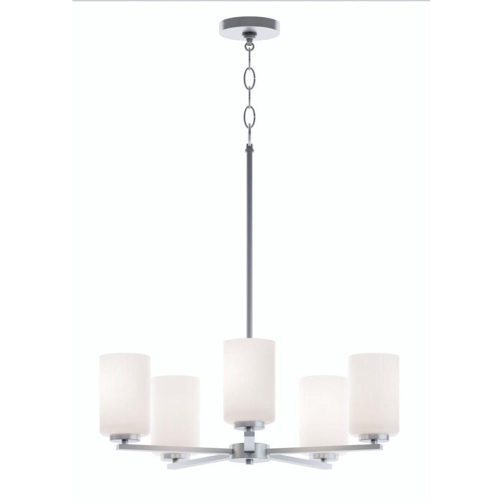 Leo 5 Light Med Base Chandelier, 120V, SN