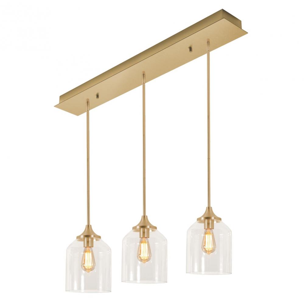 William 3 Light Linear Pendant MB 120V,SB