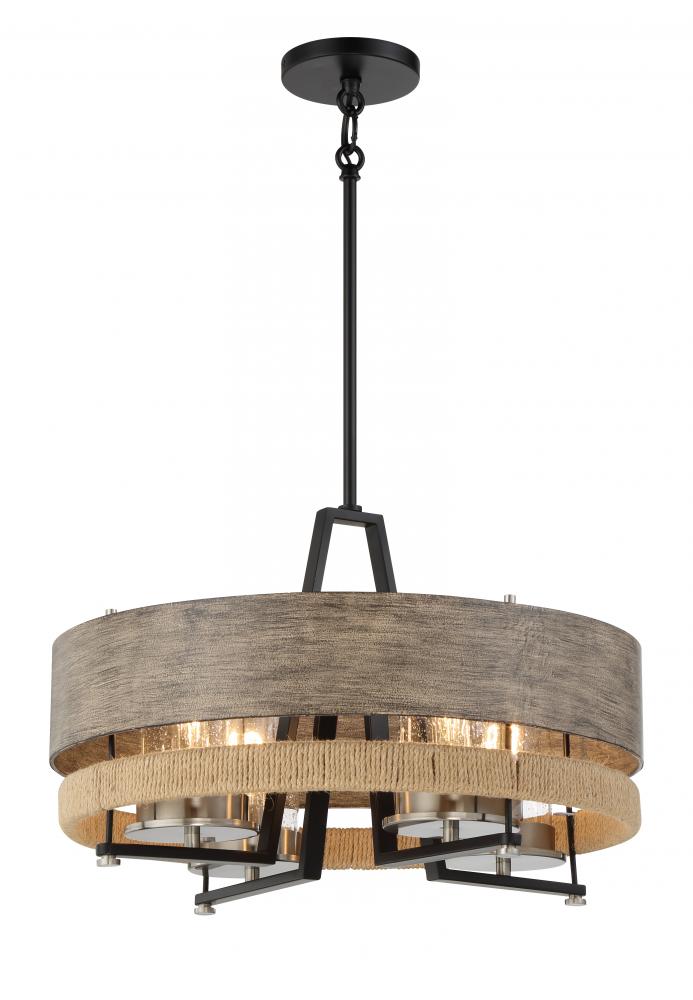 Silver Creek - 4 Light Outdoor Pendant Convertible to Semi Flush