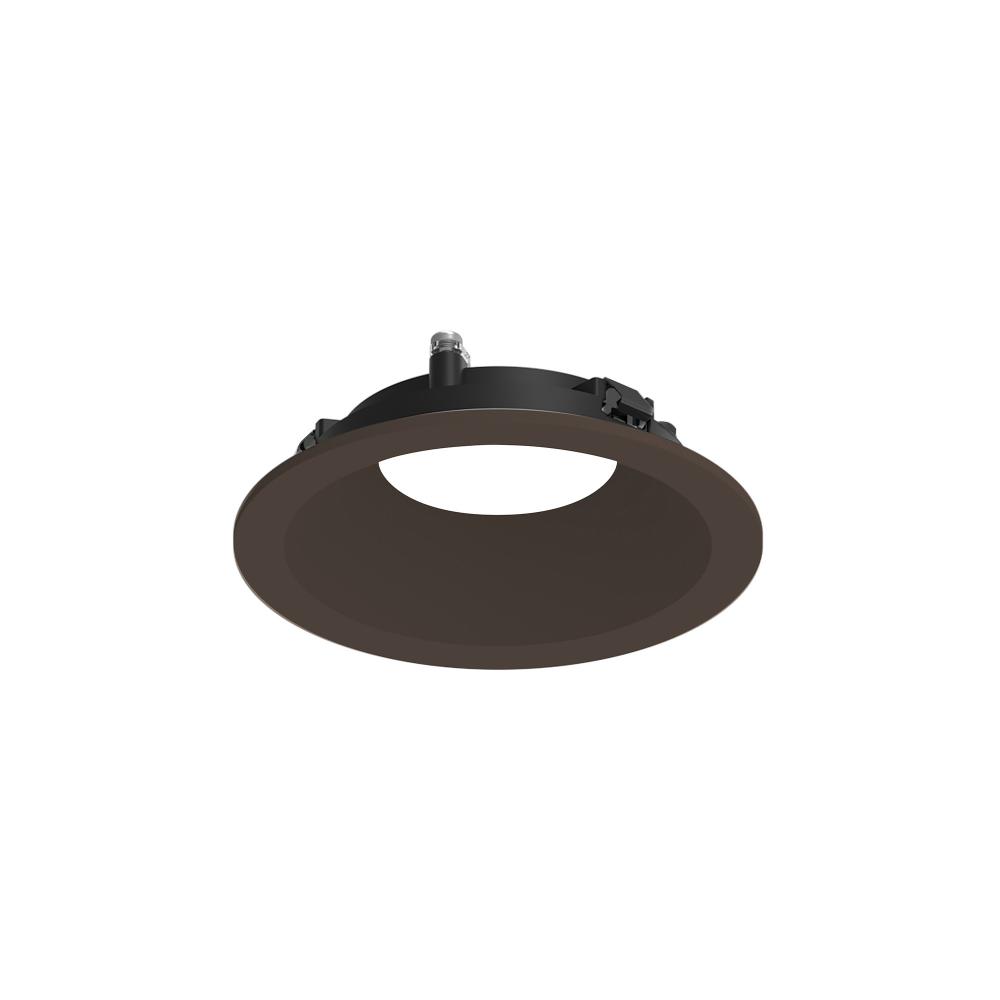3" Apollo Round Flanged Downlight Trim with Clear Lens, Bronze Finish