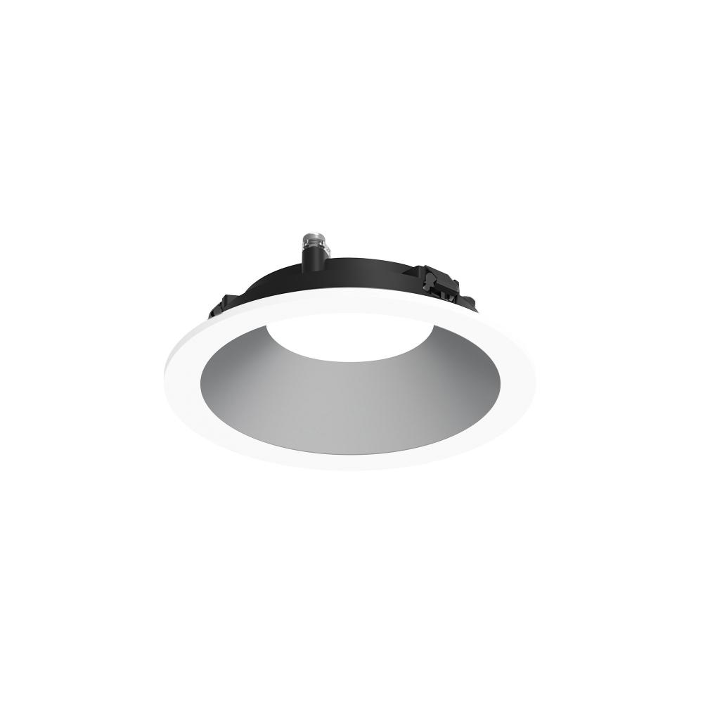 3" Apollo Round Flanged Downlight Trim with Frosted Lens, Haze Reflector / White Flange