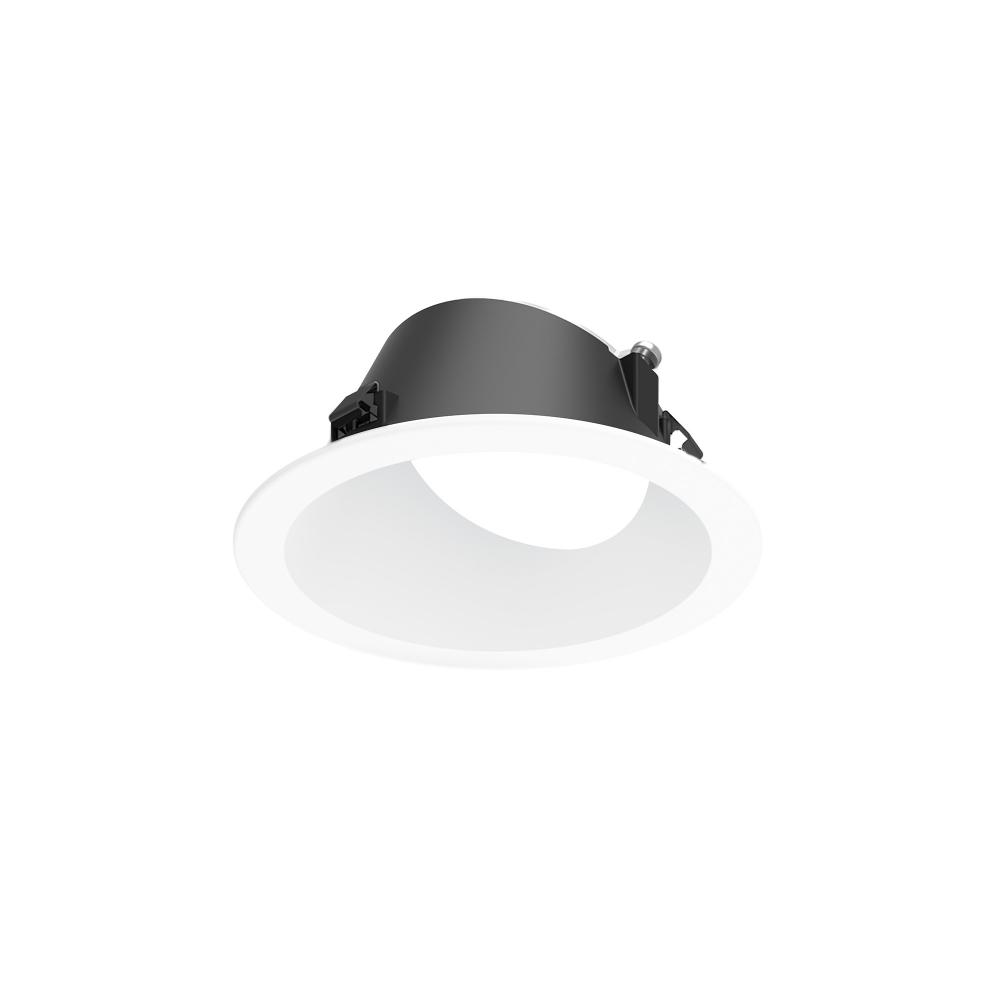 3" Apollo Round Flanged Wall Wash Trim, Matte Powder White Finish