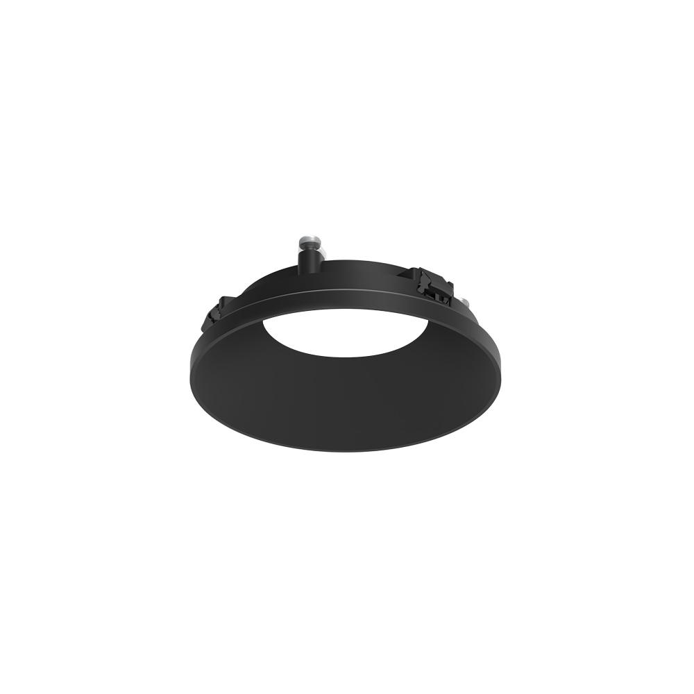 3" Apollo Round Flangeless Downlight Trim with Clear Lens, Black Finish