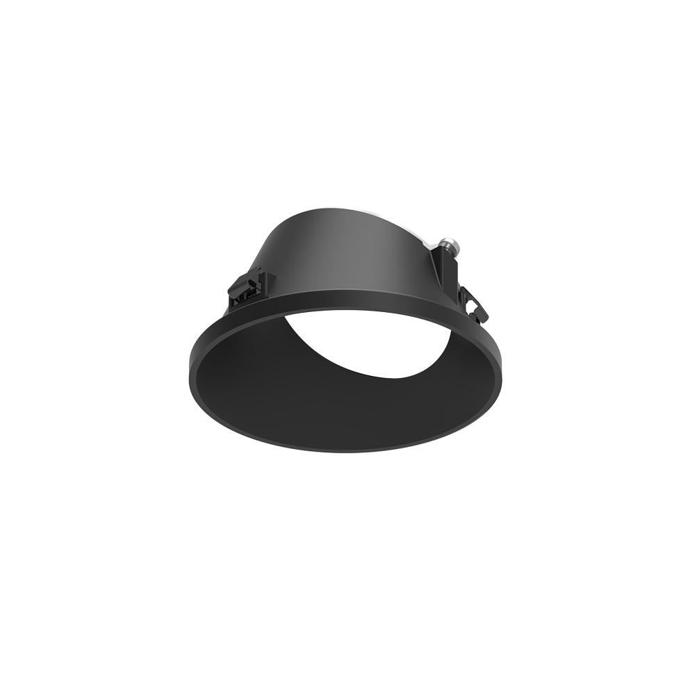 3" Apollo Round Flangeless Wall Wash Trim with Clear Lens, Black Finish