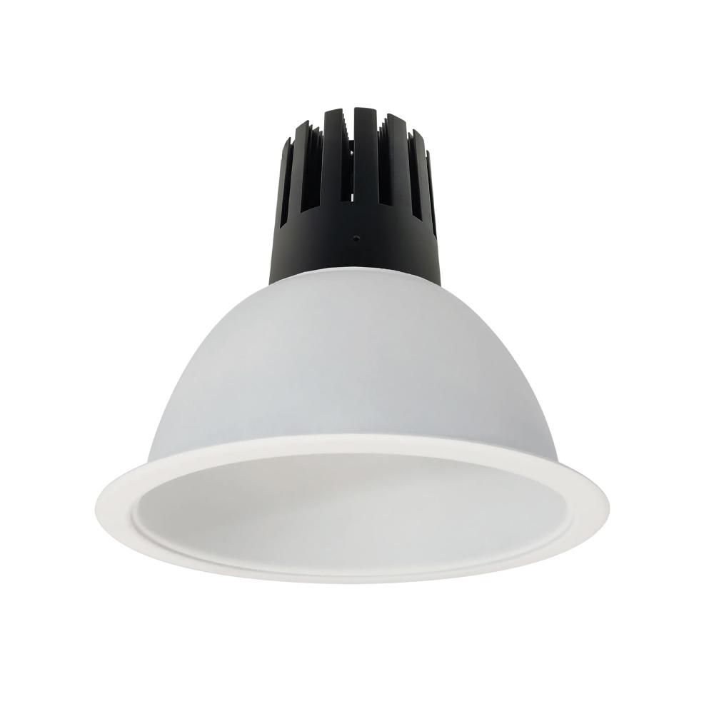 8" Sapphire III Round Open Reflector, 5500lm, 3000K, Narrow Flood Optic, Matte Powder White