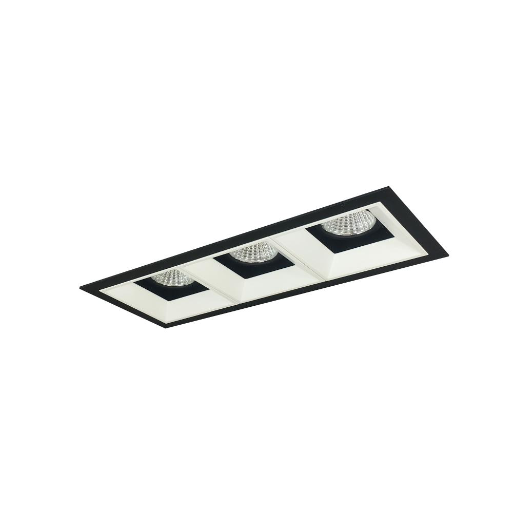 Iolite MLS 3-Head Trim Kit, MPW Flange, 3000K, 1000lm, Black/MPW Fixed Downlt./Wall Wash Trims