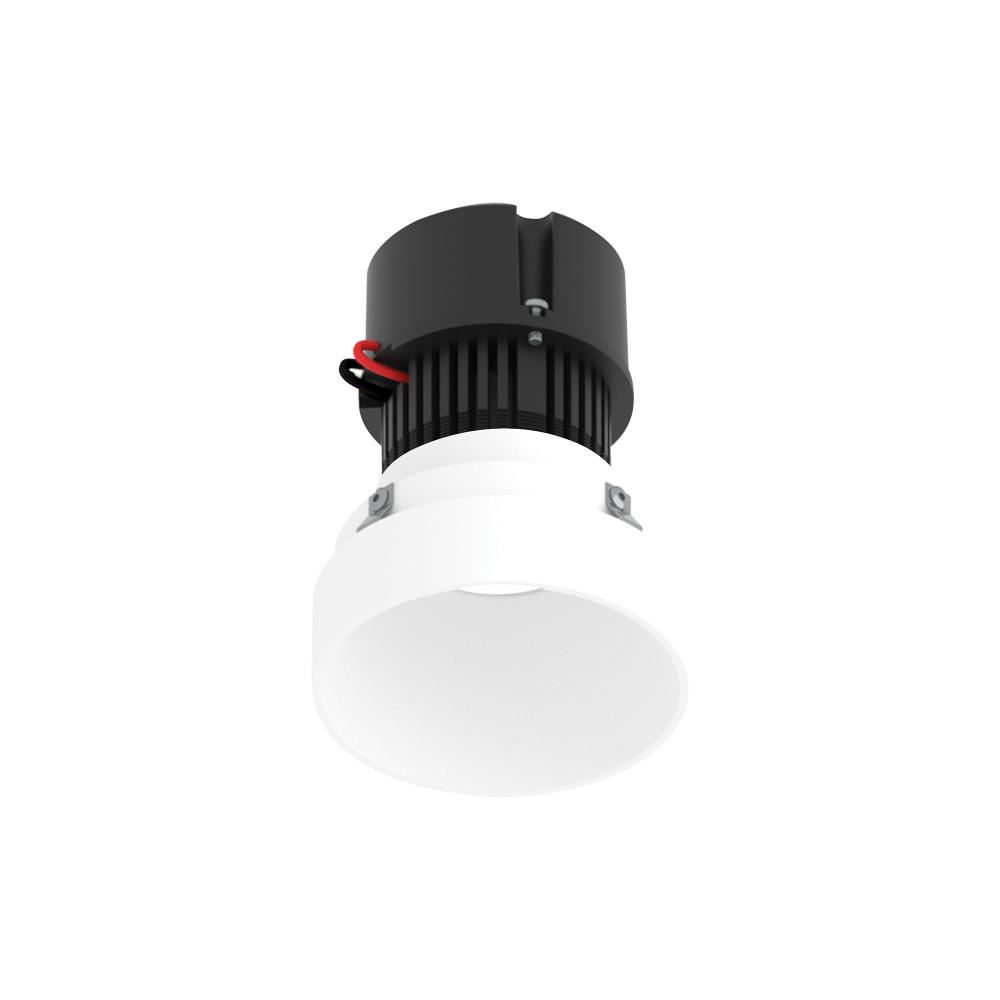 4" Pearl 12V LED Round Trimless Retrofit Downlight, 1150lm / 10W, 2700K, Bright White Finish