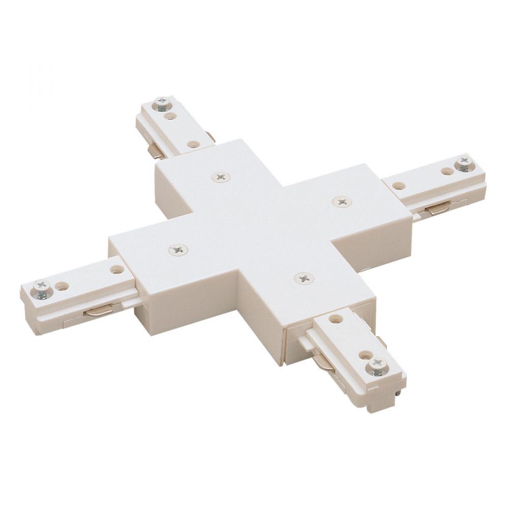 X-Connector for Two-Circuit Track (Right Polarity), White Finish