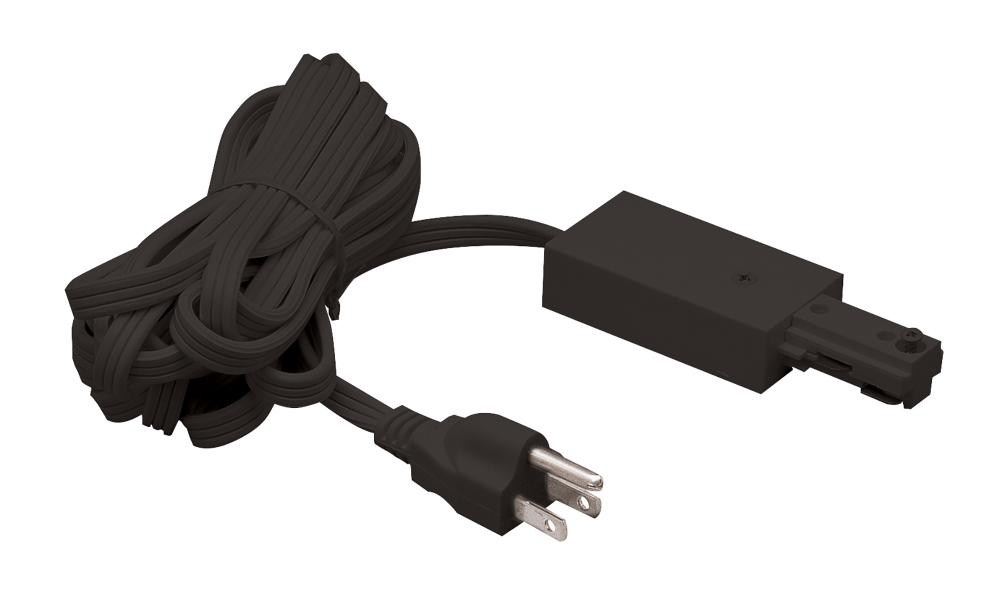 Live End Feed with 12' Cord and Plug for One-Circuit Track, Black Finish