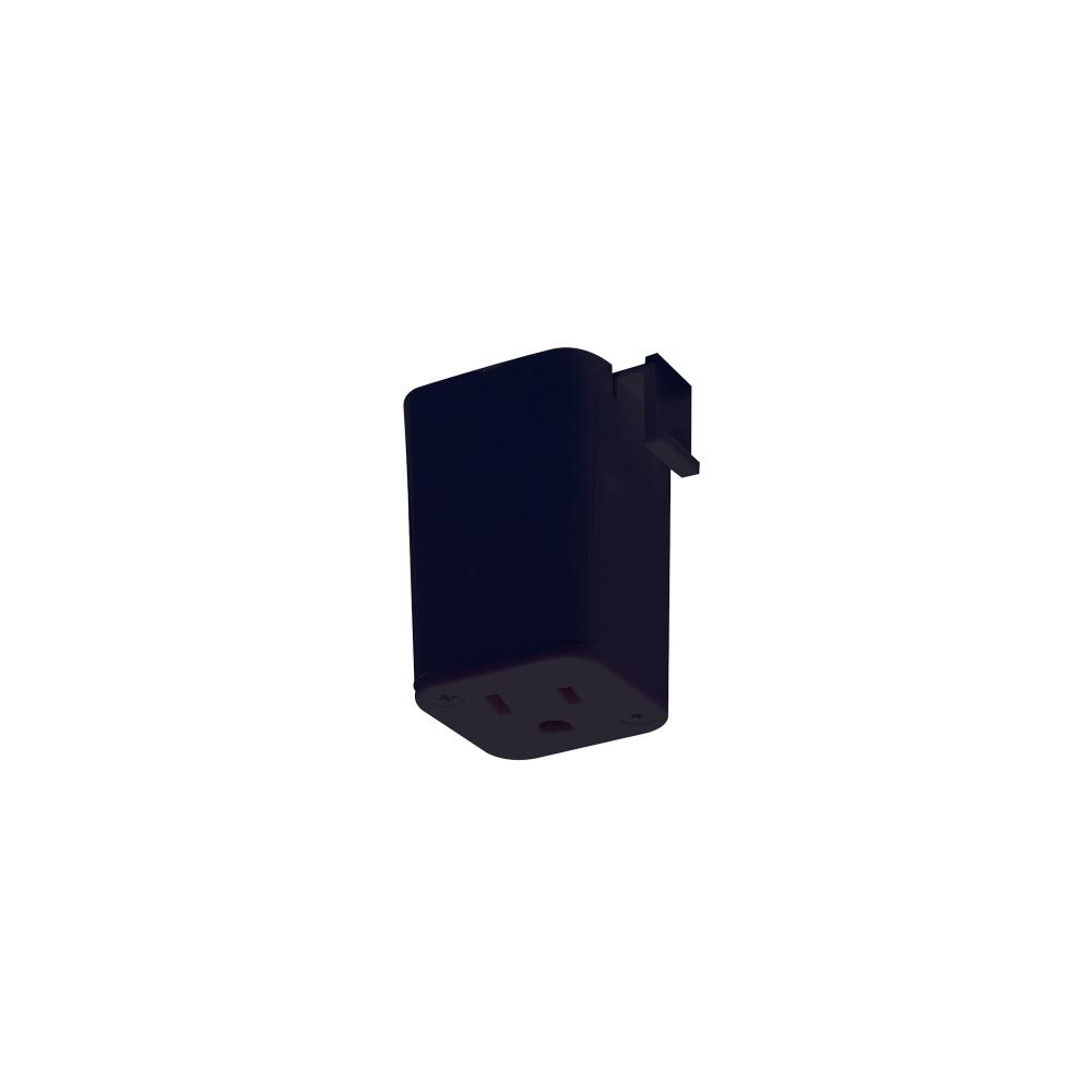 Outlet Adapter for H-Style Track Systems, Black Finish