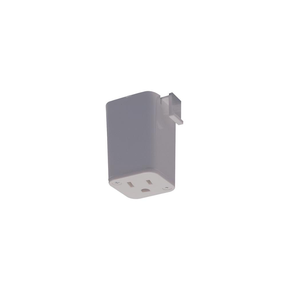 Outlet Adapter for H-Style Track Systems, Silver Finish