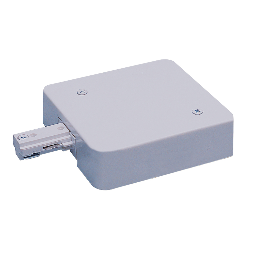 Live End Feed w/ Current Limiter, 10 Amps, One-Circuit Track, Silver Finish