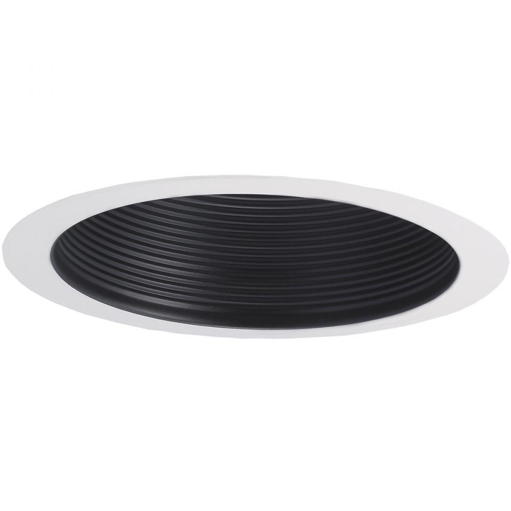 6" Airtight Steel Baffle Cone w/ Flange, Black/White