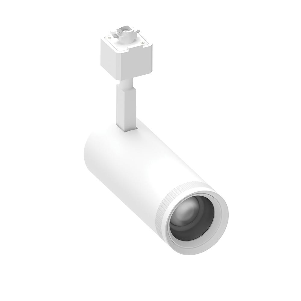 Zoomable Track Light with Selectable CCT, 20W / 1550lm, Adjustable Beam Angle, White finish, J-Style