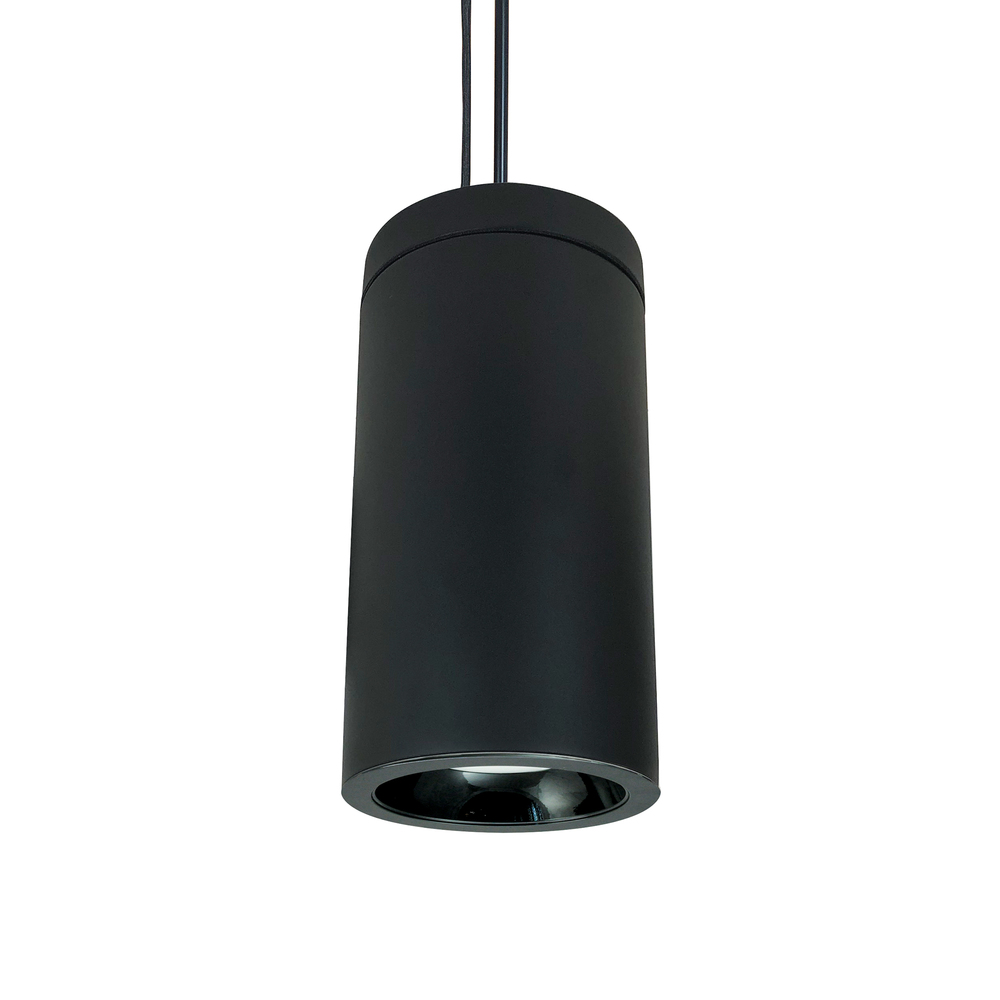 6" Cobalt Pendant Mount Cylinder, Black, 1000L, 3000K, Black/Black Reflector, 120V