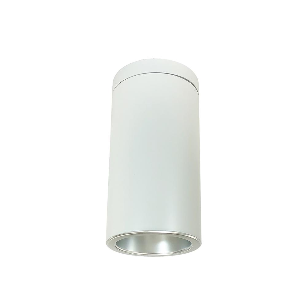 6" Sapphire III Surface Mount White Cylinder, Diffused Clear Reflector/Diffused Clear Flange,