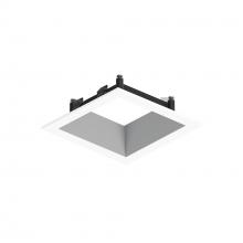 Nora NAPF-3SDNHZMPW/FL - 3" Apollo Square Flanged Downlight Trim with Frosted Lens, Haze Reflector / White Flange