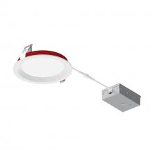 Nora NFRC-R6W2TWMPW - 6" Fire Rated Can-less Baffled LED Downlight, Selectable CCT, 1500lm / 15W, Matte Powder White