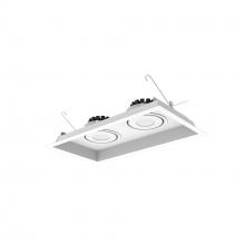 Nora NMRT3-2RL230SWW - Two-Head Flanged LED Multiple Lighting Trim, 1500lm per Head w/ Spot Optic, 3000K, Regressed White