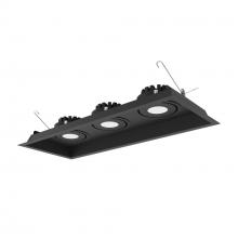 Nora NMRT3-3RL335NBB - Three-Head Flanged LED Multiple Lighting Trim, 2500lm per Head w/ Narrow Flood Optic, 3500K,