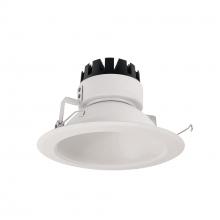 Nora NRM3-61L140FWW - 6" Marquise III Round Open Reflector, 900lm, 4000K, Flood Optic, White Reflector/White Flange