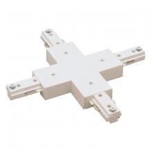 Nora NT-2315W - X-Connector for Two-Circuit Track (Right Polarity), White Finish