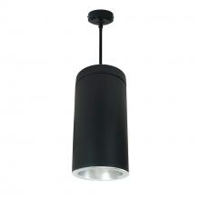 Nora NYLS3-6P1L435NC12DDB - 6" Sapphire III Pendant Mount Black Cylinder, Diffused Clear Reflector/Diffused Clear Flange,