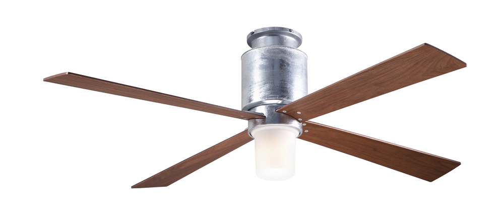 Lapa Flush Fan; Galvanized Finish; 50" Mahogany Blades; 17W LED; Fan Speed and Light Control