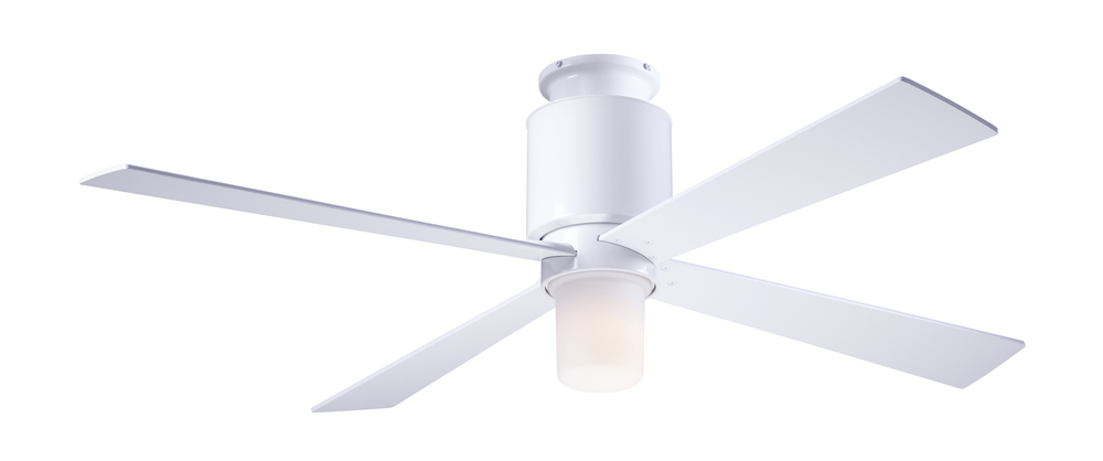 Lapa Flush Fan; Gloss White Finish; 50" Silver Blades; 17W LED; Fan Speed and Light Control
