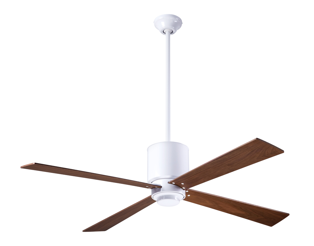 Lapa Fan; Gloss White Finish; 50" Mahogany Blades; No Light; Fan Speed and Light Control (3-wire