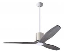 Modern Fan Co. LLX-GWIV-54-GY-NL-WC - LeatherLuxe DC Fan; Gloss White Finish with Ivory Leather; 54" Graywash Blades; No Light