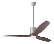 Modern Fan Co. LLX-GWIV-54-MG-NL-WC - LeatherLuxe DC Fan; Gloss White Finish with Ivory Leather; 54" Mahogany Blades; No Light