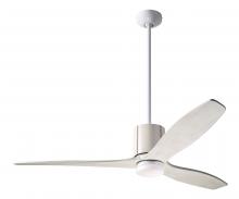 Modern Fan Co. LLX-GWIV-54-WW-271-WC - LeatherLuxe DC Fan; Gloss White Finish with Ivory Leather; 54" Whitewash Blades; 17W LED