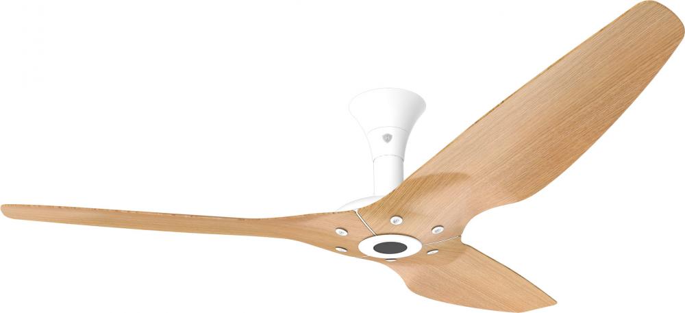 Haiku Outdoor 60" Ceiling Fan, Caramel Woodgrain Aluminum, Low Profile Mount: Wh
