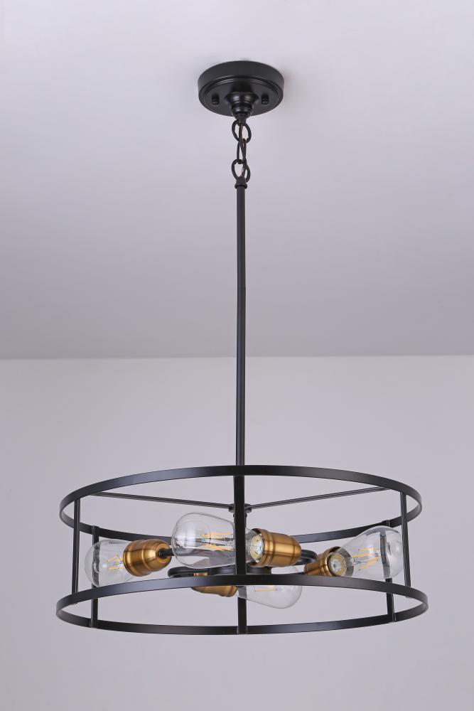 18" 4x60 W E26 Pendant in black finish