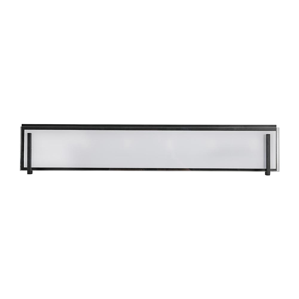 36" 6X40WG9 Vanity light in Black finish with white opal glass : Dimensions L35.8W3"H5.8"