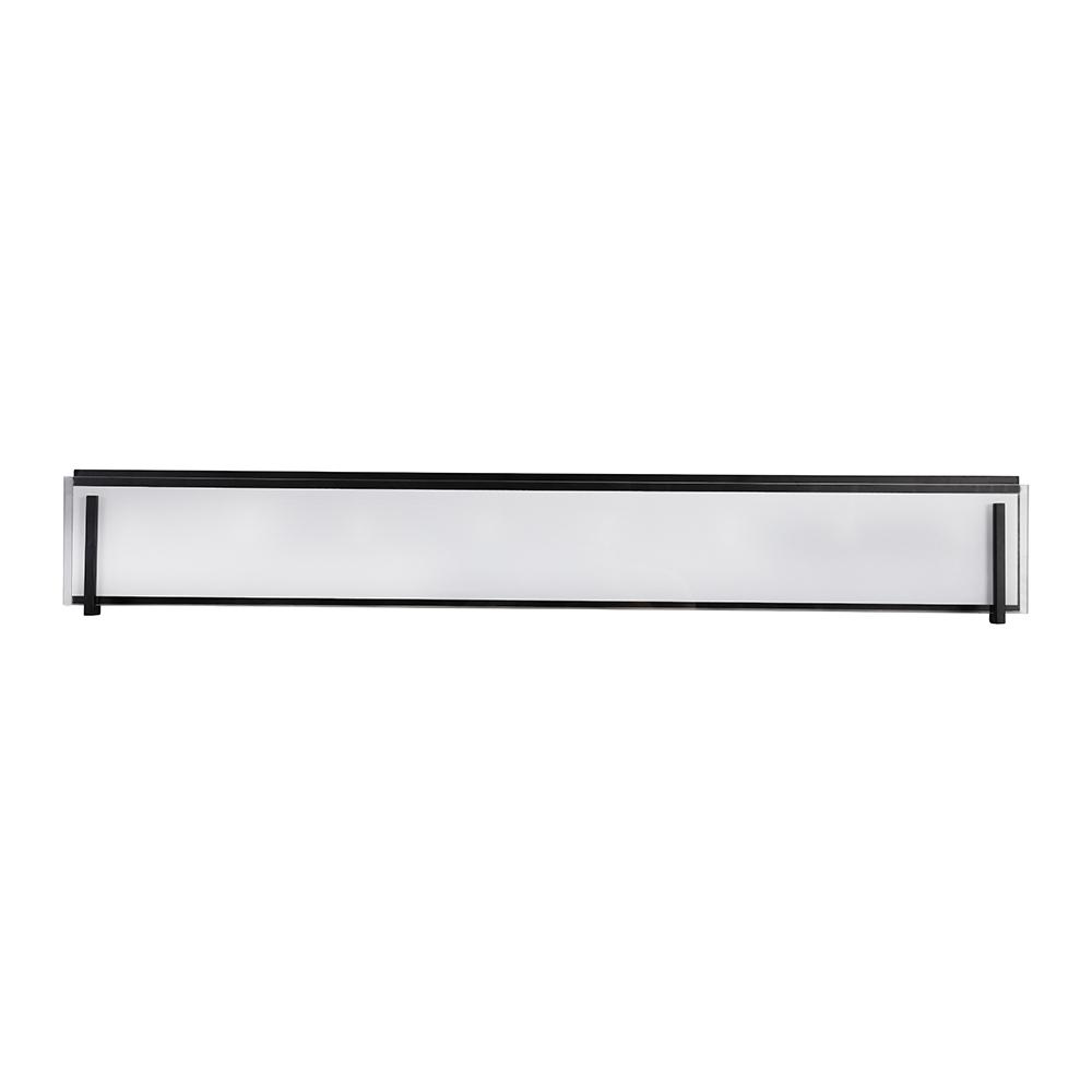 44" 8X40WG9 Vanity light in Black finish with white opal glass : Dimensions L43.3W3"H5.8"