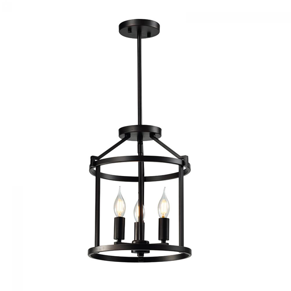 11" 3X60W E12 -light pendant light Material: Iron Color: Black Bulb: 3*E12(not included); Pipes