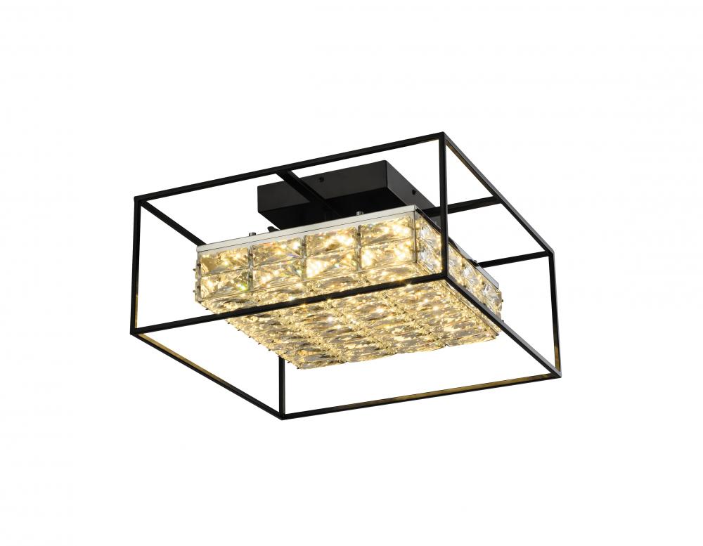 19" 30W, Semi-flush mount, Dimmable in Black frame + Chrome with initial lumen 3300