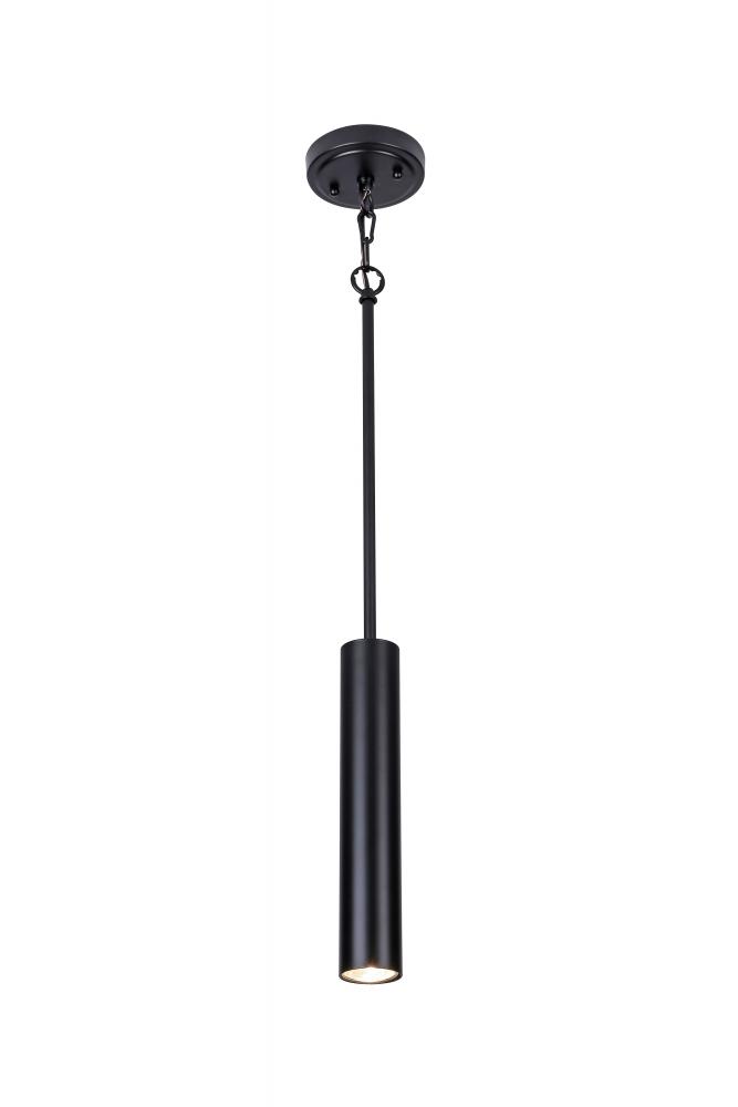 12" long Cylindrical Pendant in Black finish with GU10 socket . Max rating 1x15W
