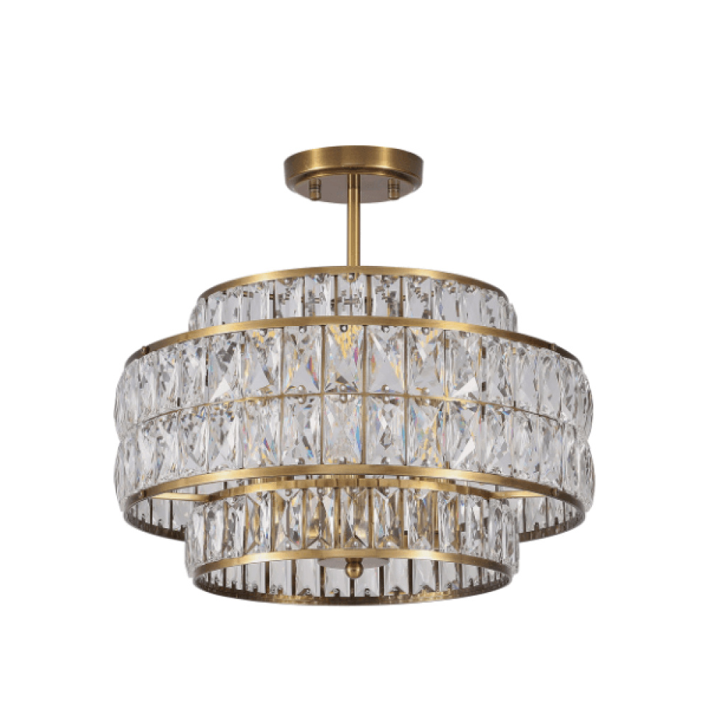 Skylon Semi- Flush Mount Gold Finish