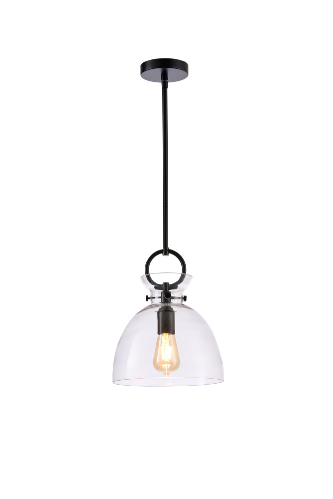 Stanley Pendant Black Finish with Clear Glass