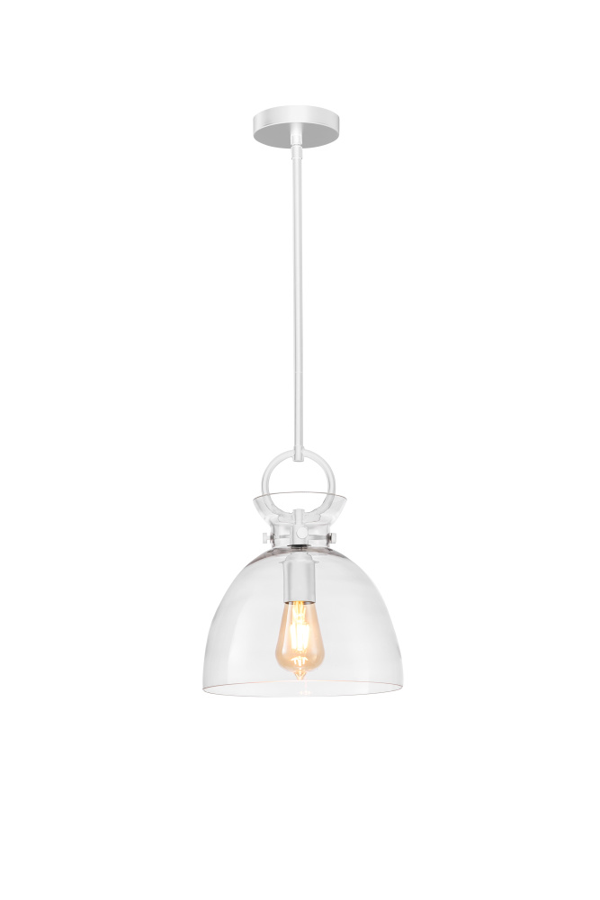 Stanley Pendant White Finish with Clear Glass