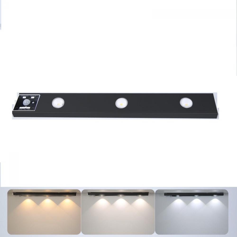 12” Rechargeable Under Cabinet Motion Sensor light in 3CCT 3000K, 4000K, and 5000K in Black finish