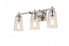 Lit Up Lighting LIT2923SN+MC-CL - 3X60w vanity in Satin nickel finish with replaceable black and Satin Nickel finish socket rings