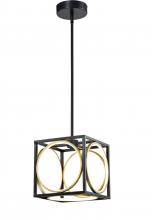 Lit Up Lighting LIT3531BK-GD - 9.5" 20W Led Pendant, intial Lumen,1200 in black frame with Black inside in 3000K