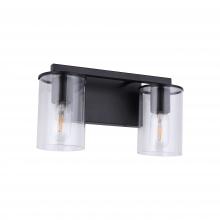 Lit Up Lighting LIT6122BK+MC -CL - 2X E26 60 W vanity Light in Black finish with replaceable socket rings