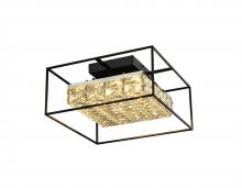 Lit Up Lighting LIT6443BK-CRY-3CCT - 19" 30W, Semi-flush mount, Dimmable in Black frame + Chrome with initial lumen 3300